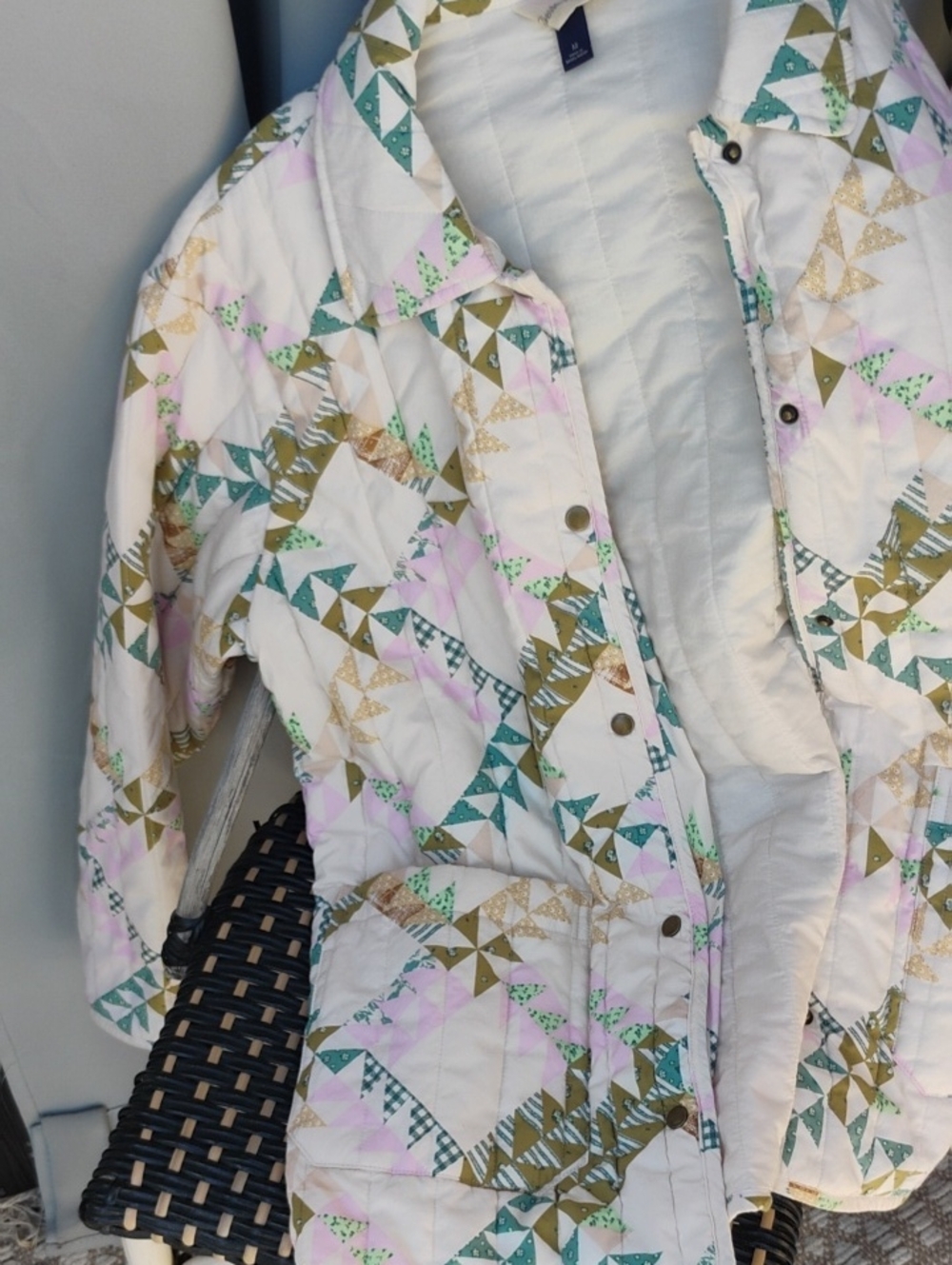 Universal Thread Geometric Patterned Quilted Jacket - Picture 4 of 5